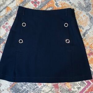 J.O.A. Navy Skirt with Gold Accents
